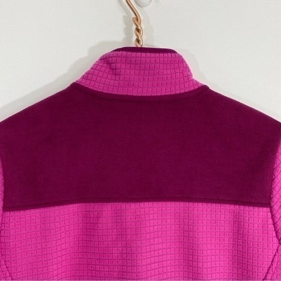 Lands End Small Pink Grid Waffle Fleece Full Zip Jackef‎ - Picture 6 of 10